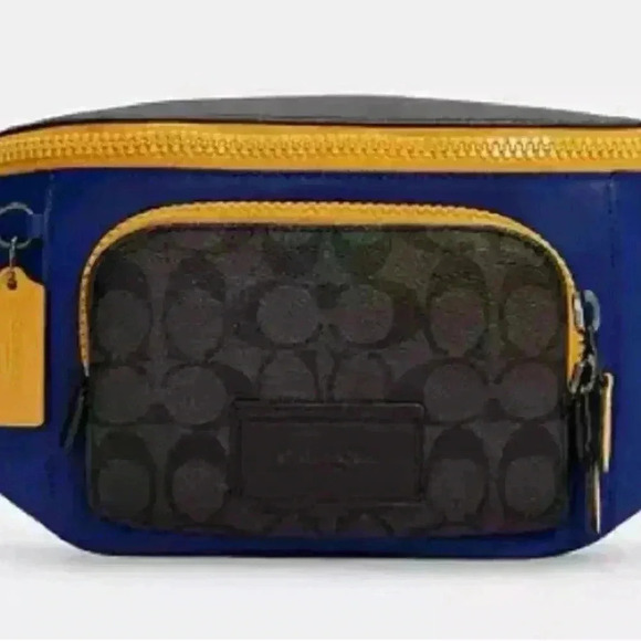 Coach Track Belt Bag In Colorblock Signature Canvas - Picture 6 of 7